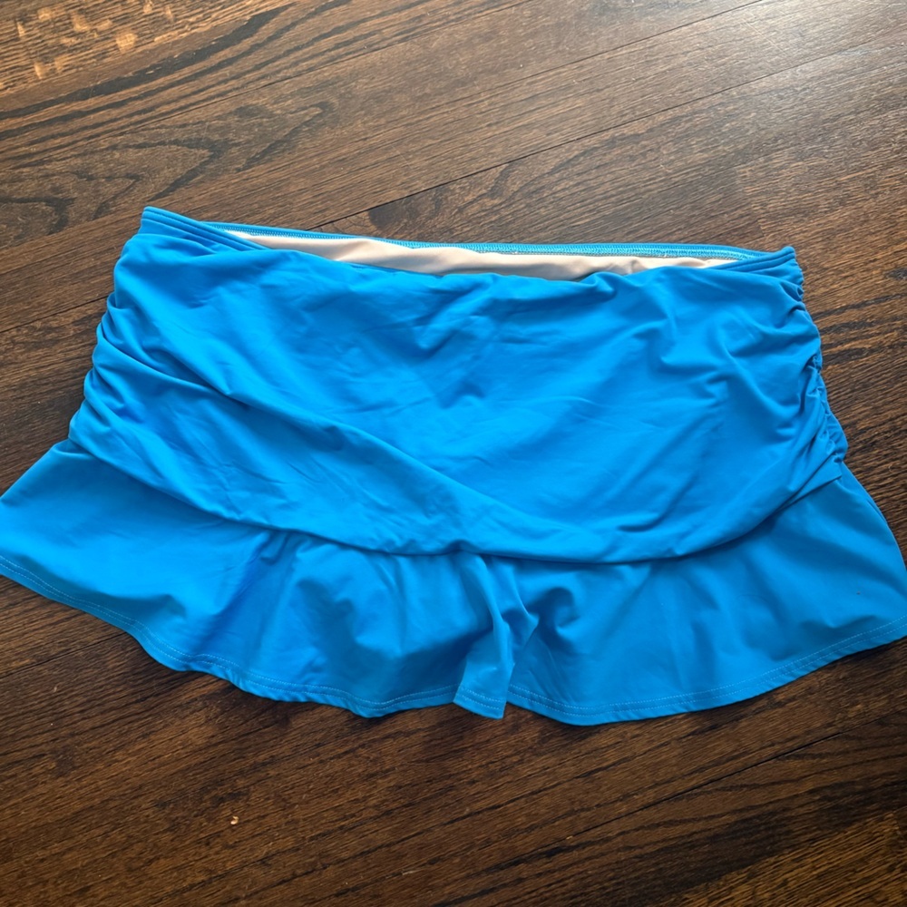 Lands' End Blue Swim Skirt Swimwear Size 16 - Picture 3 of 4